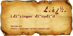 Lézinger Árpád névjegykártya